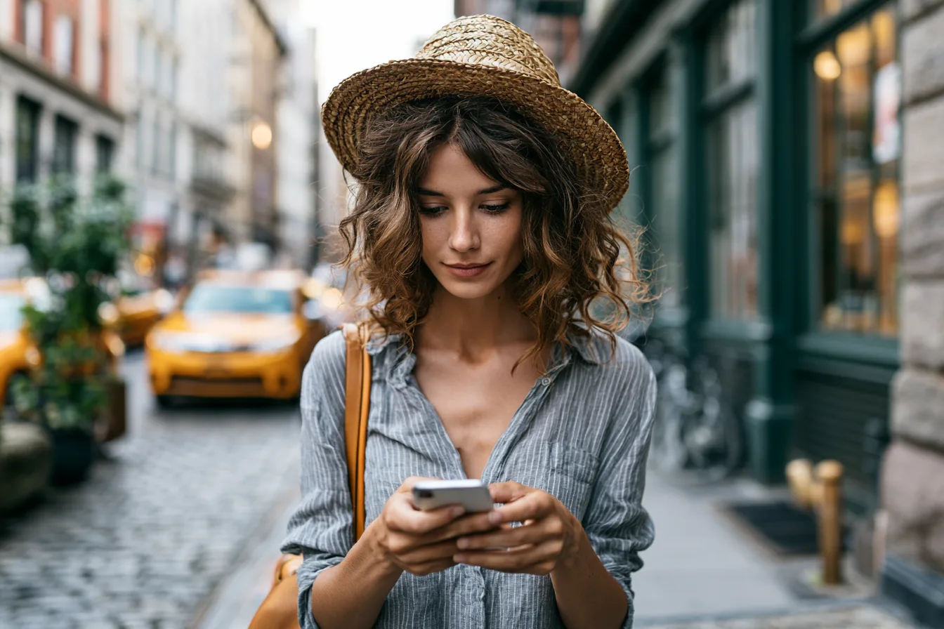A business owner managing their social media presence